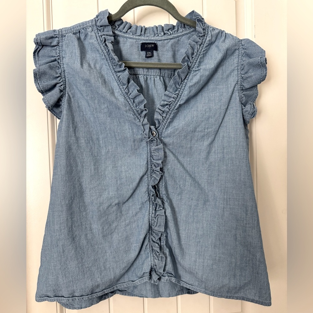 J Crew Denim Top XXL